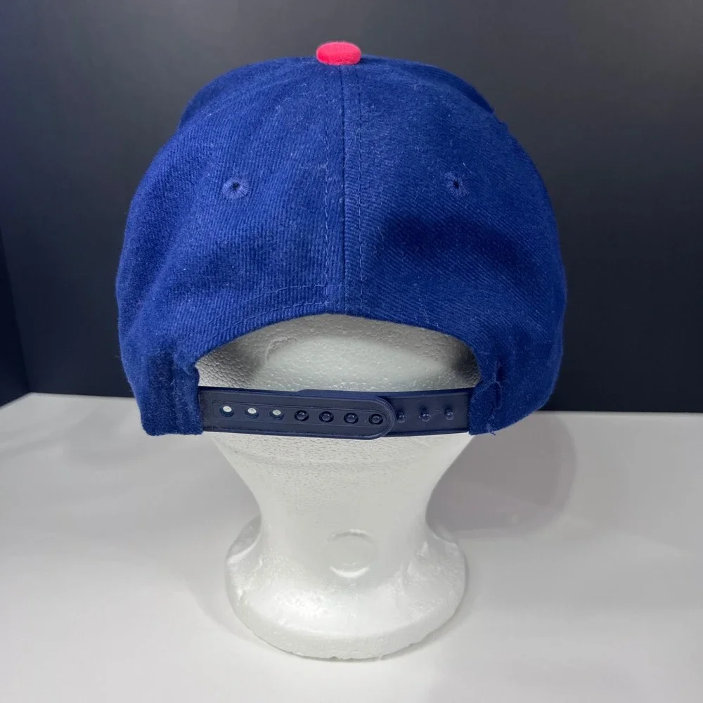 Vintage‎ Adidas America Snapback Hat Blue Red Brim Two Tone 90s Cap OSFM